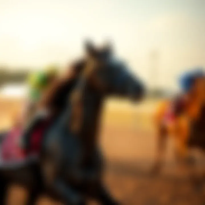 A majestic racehorse showcasing its athleticism in motion