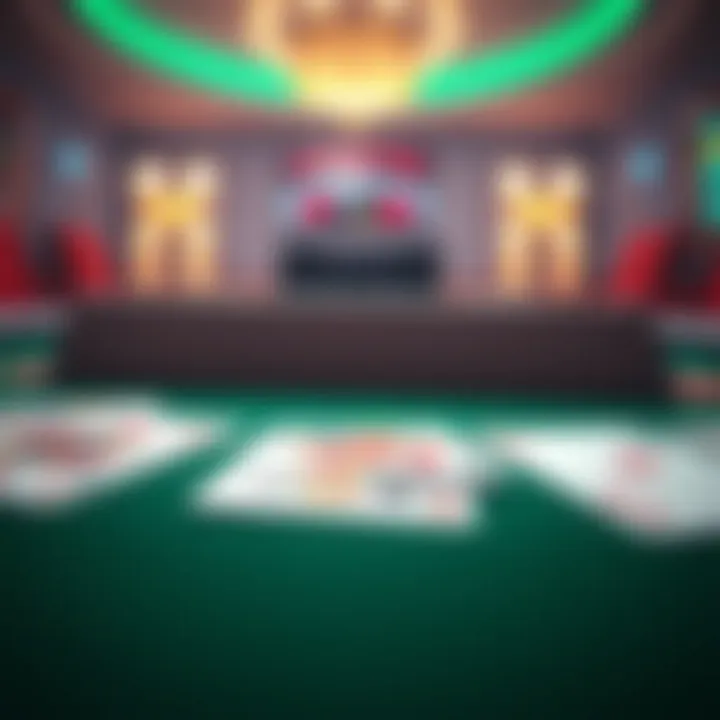 Virtual Blackjack Cards Overview A close-up of blackjack cards laid out on a virtual table