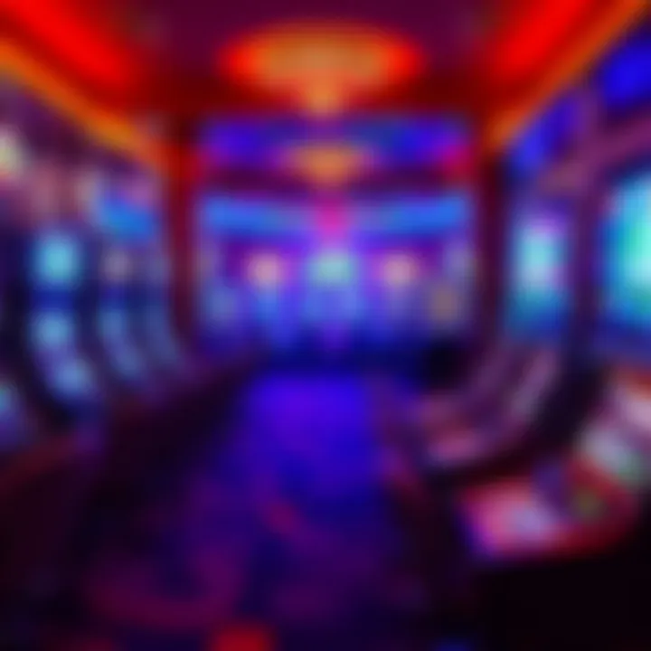 Interior gaming area filled with vibrant slot machines