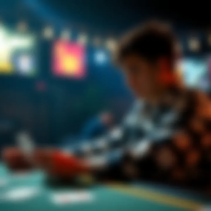 Immersive Card Challenge A player immersed in an exciting card challenge