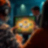 A strategic card game in action on a digital screen