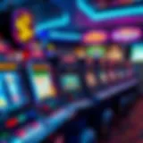 Vibrant slot machine display showcasing multiple game options