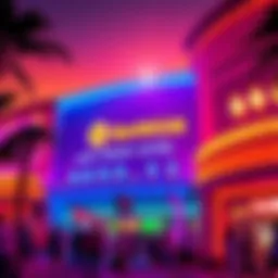 Exterior view of BetMGM Las Vegas showcasing its vibrant nightlife