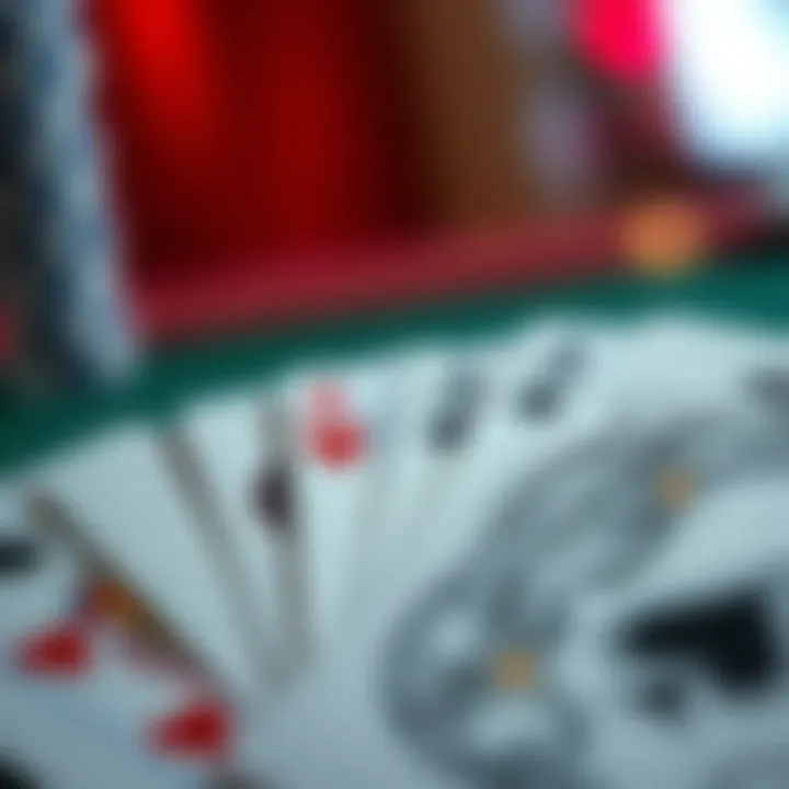 A close-up of baccarat cards showcasing unique designs and symbols