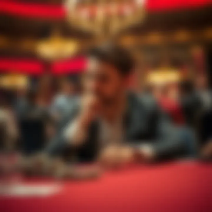 A thoughtful player analyzing game strategies while seated at a baccarat table