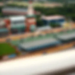 Aerial view of Belmont Park during the race