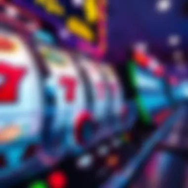 Close-up of exciting slot game features