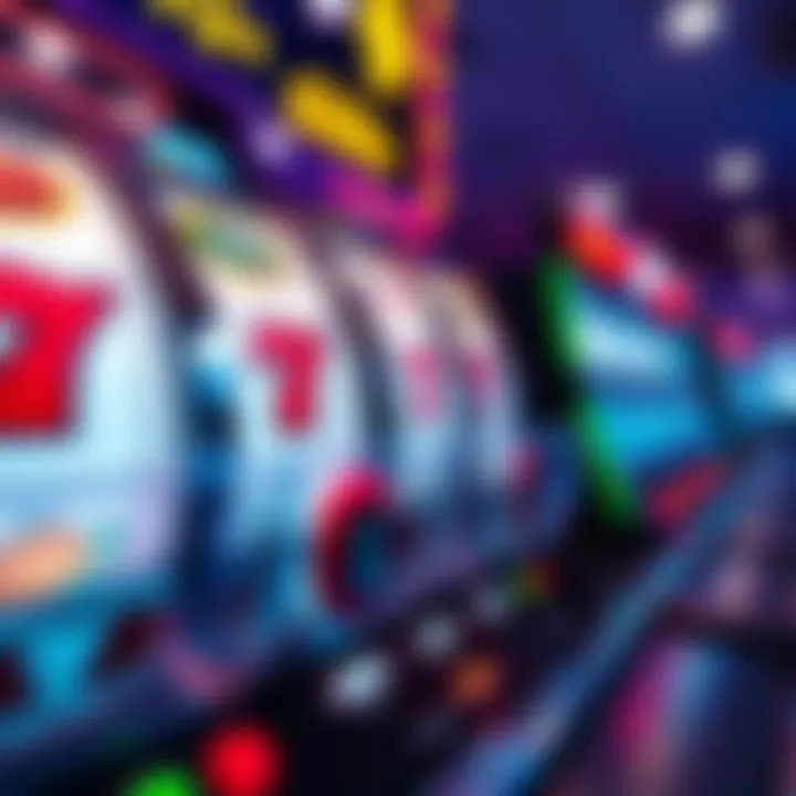 Close-up of exciting slot game features
