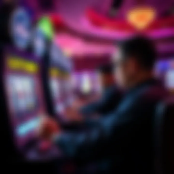 Player engaged in strategy at a slot game