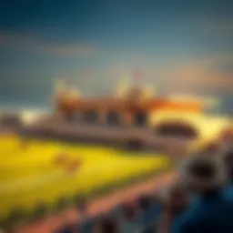 A stunning view of the Dubai Racing Club during a major event