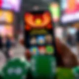 A smartphone displaying a gaming app interface with cash rewards