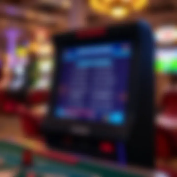 A strategic breakdown of arcade blackjack rules displayed on a digital screen