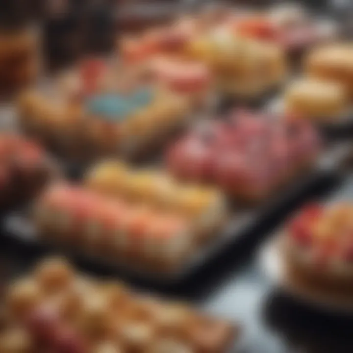 A selection of decadent desserts at a buffet