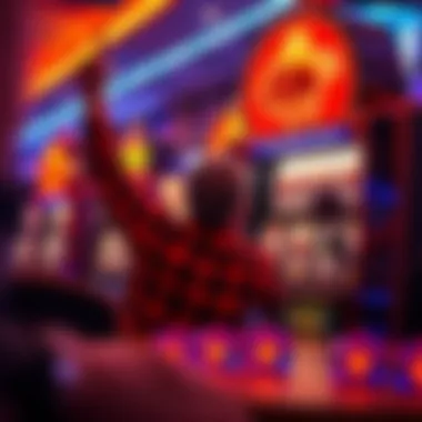 Player celebrating a win at a buffalo slot machine