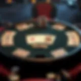 Visual representation of Five Card Draw Poker rules and layout