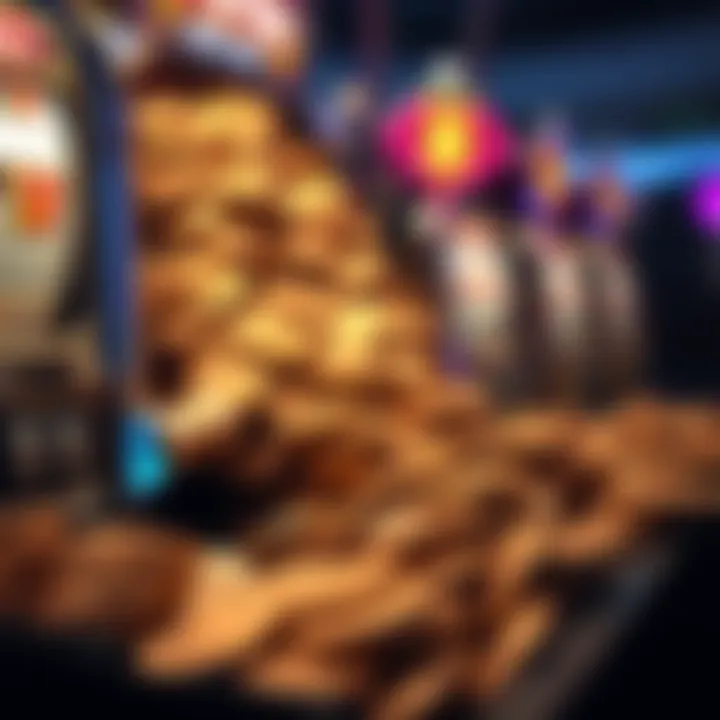 Bounty of Free Coins Coins overflowing from a slot machine