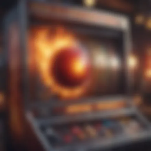 Colorful depiction of a fireball slot machine interface