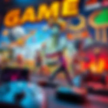 Diverse Gaming Genres A vibrant illustration of various gaming genres, showcasing adventure, puzzle, and strategy themes