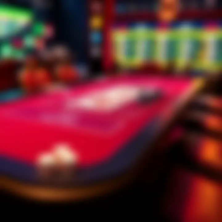 A sleek digital blackjack table with vibrant graphics showcasing the side bets.