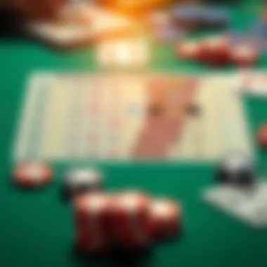 A strategic guide illustrating optimal moves and betting strategies in blackjack.