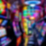 An engaging display of colorful poker slot machines