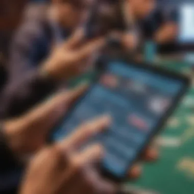 Close-up of a user reviewing tournament statistics on a mobile device