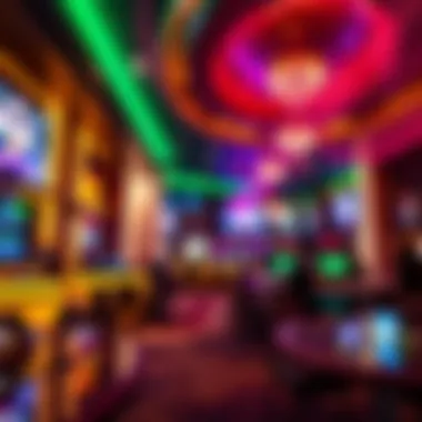 Dazzling Entertainment Ambiance Dazzling entertainment area with vibrant lights and ambiance