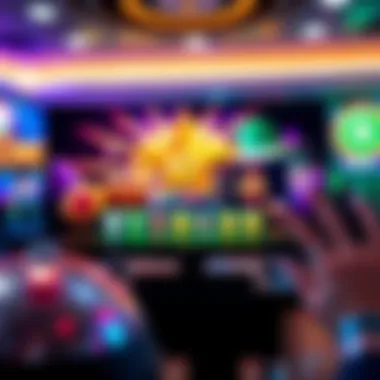A vibrant representation of online gambling platforms showcasing various casino games