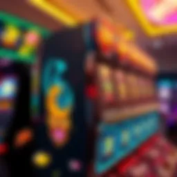 Vibrant illustration of a mega slot machine with dynamic graphics