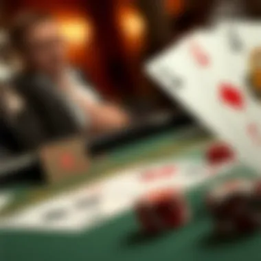 Close-up of strategic card placements in MG 21 Blackjack