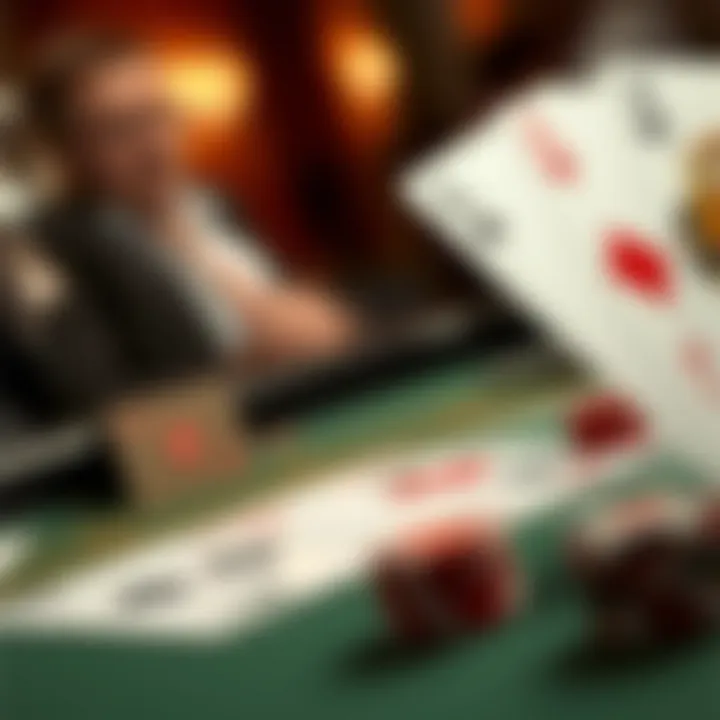 Close-up of strategic card placements in MG 21 Blackjack