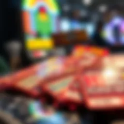 Colorful scratch-off lottery tickets displayed on a table