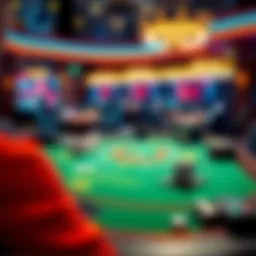 An engaging depiction of a virtual blackjack table with vibrant graphics