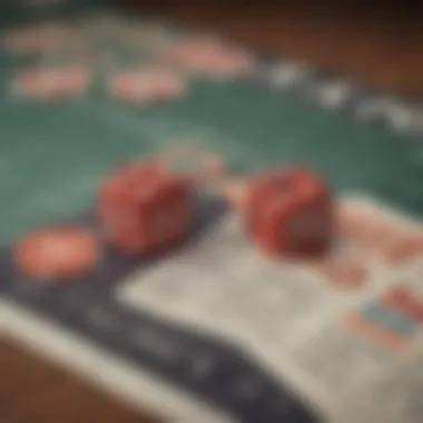 Close-up of Keno betting slips and chips