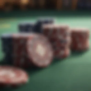 Close-up of Texas Hold'em poker chips and cards