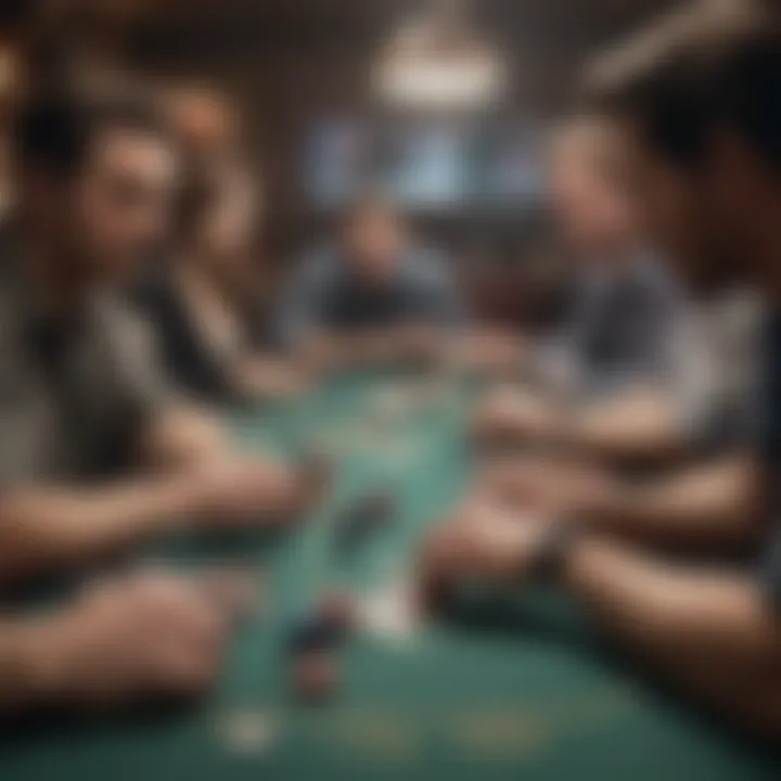 Close-up of poker players engaged in a game