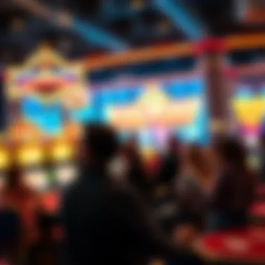 Group of visitors enjoying the casino atmosphere