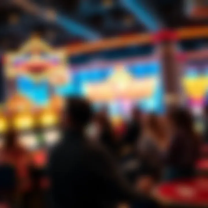 Group of visitors enjoying the casino atmosphere