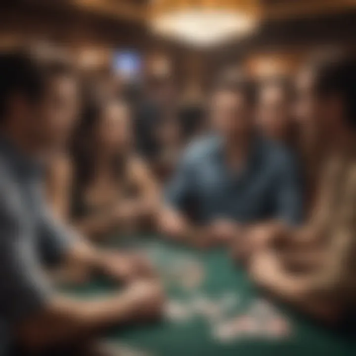 Group enjoying a game of poker at a casino table