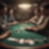 A player strategizing their next move at a virtual poker table