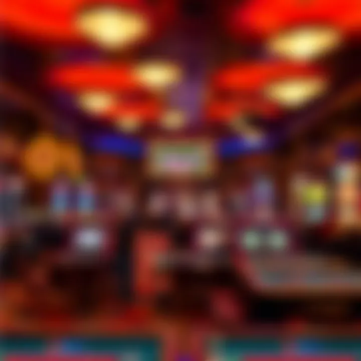 A vibrant gaming floor filled with tables and ambiance.