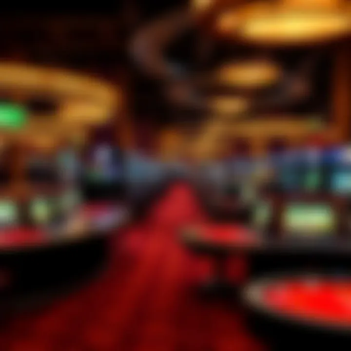 An overview of the casino’s operations with staff and tables in action.
