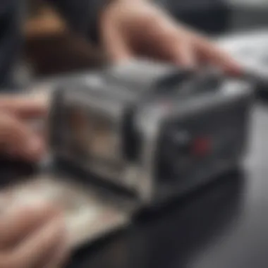 Modern electronic card shuffler in action during a game