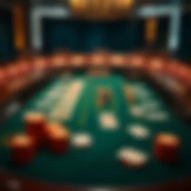 Intricate Layout of Baccarat Gameplay Baccarat table with cards arranged