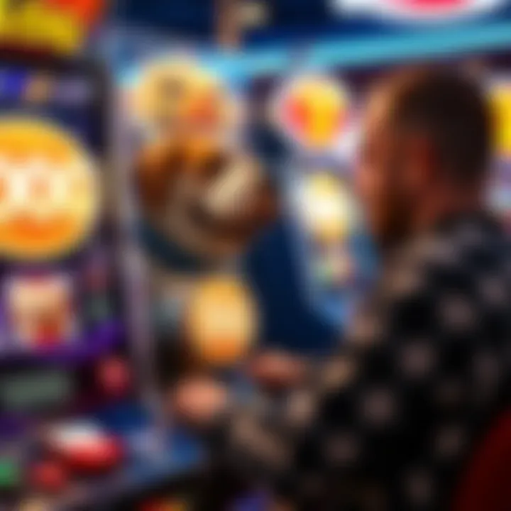 Engaging with Dog Slot Machine A player engaging with a dog slot machine
