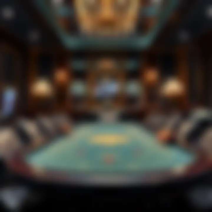 Elegantly designed gaming table in a prestigious casino