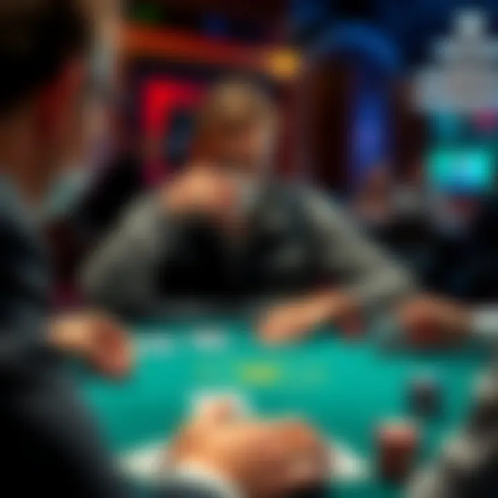 A strategic player analyzing their options during a Three Card Poker game session.