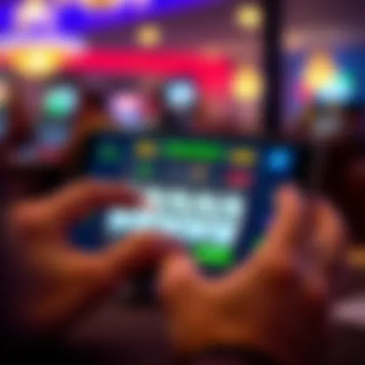 User engaging with a video poker app on an Android device