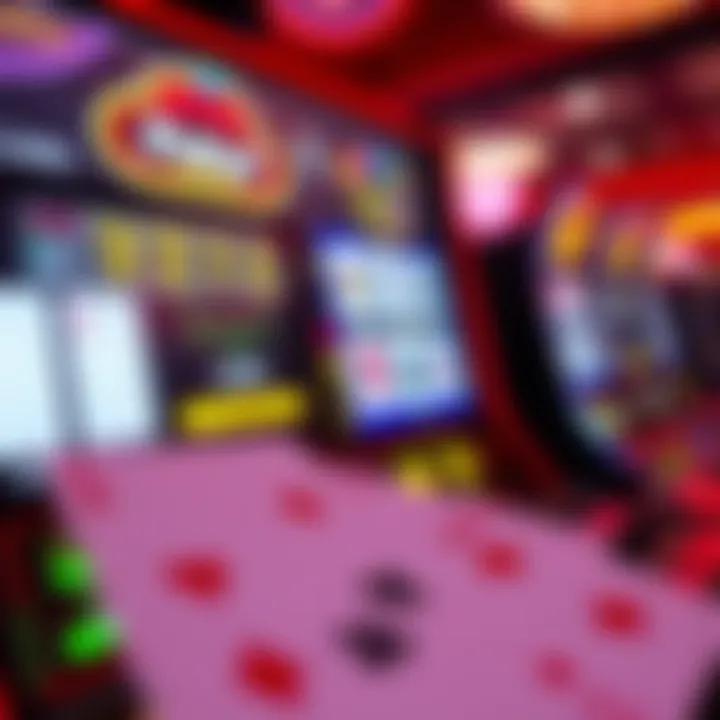 Close-up of video poker screen and cards