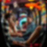 Engaging group playing video poker